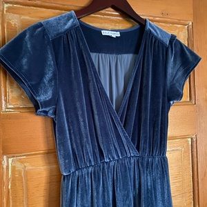 Baltic Born Liza Blue Velvet Maxi Dress, size Small
